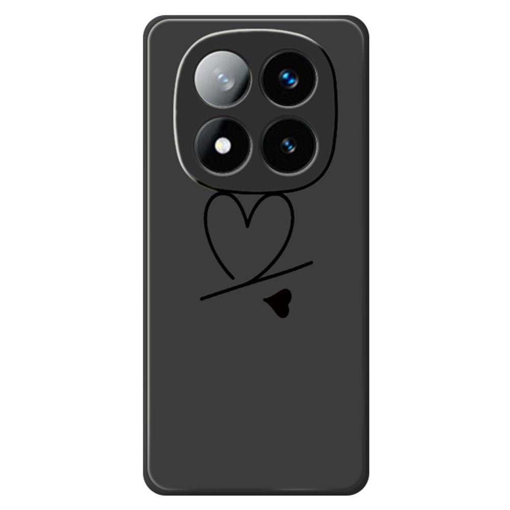 For Xiaomi Redmi Note 15 Pro+ 5G (Global)  /  Poco M8 Pro 5G Case Black Love Pattern Printing Straight Edge TPU Phone Back Cover