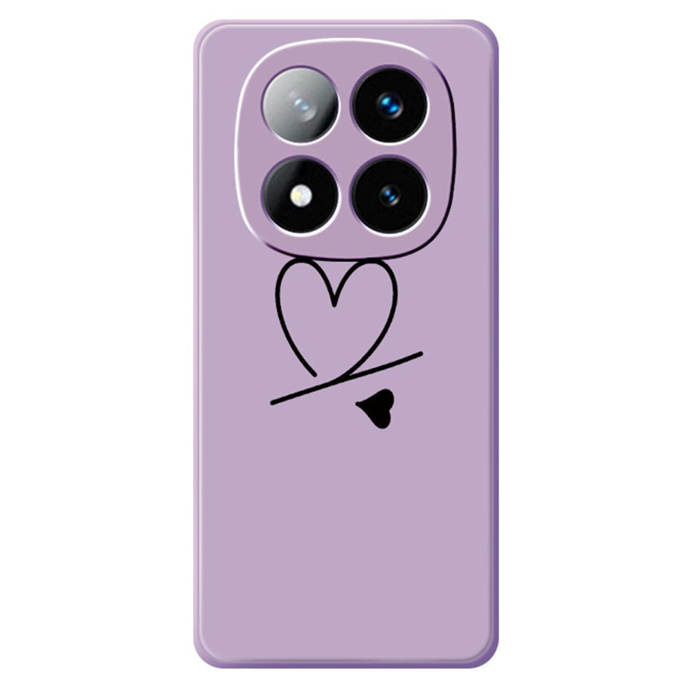 For Xiaomi Redmi Note 15 Pro+ 5G (Global)  /  Poco M8 Pro 5G Case Black Love Pattern Printing Straight Edge TPU Phone Back Cover