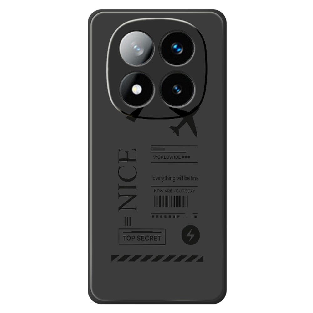 Xiaomi Redmi Note 15 Pro+ 5G (Global) / Poco M8 Pro 5G-skal, mönster för ombordstigningsbiljett, tryck med rak kant, TPU-baksida