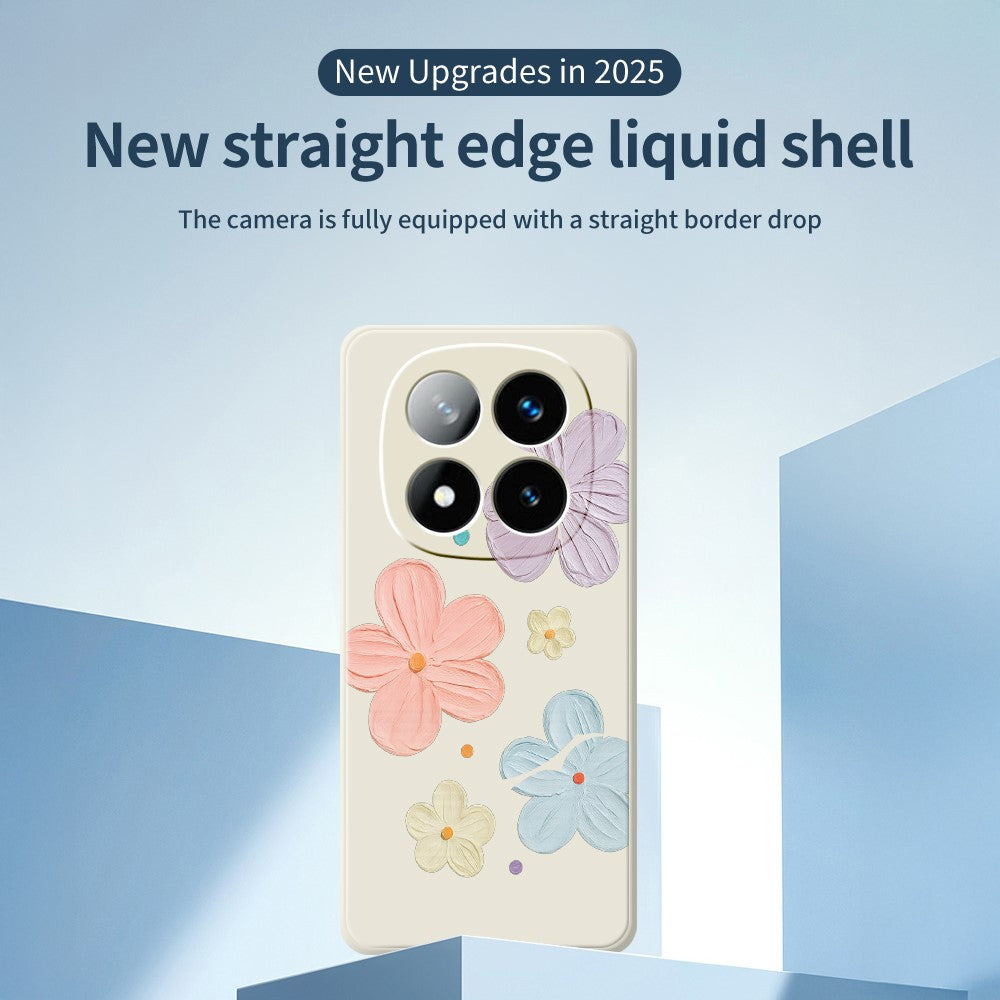 For Xiaomi Redmi Note 15 Pro+ 5G (Global)  /  Poco M8 Pro 5G Case Four Color Flowers Pattern Printing Straight Edge TPU Phone Back Cover