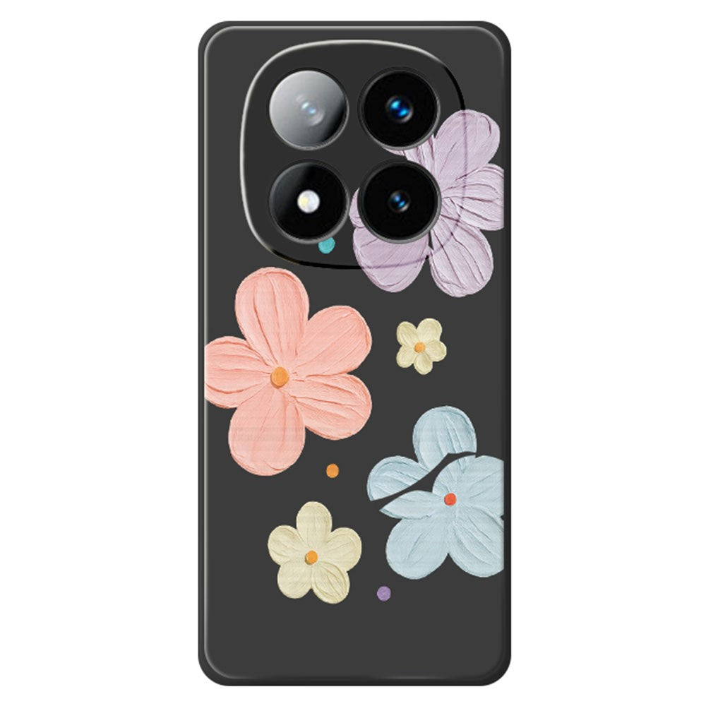For Xiaomi Redmi Note 15 Pro+ 5G (Global)  /  Poco M8 Pro 5G Case Four Color Flowers Pattern Printing Straight Edge TPU Phone Back Cover