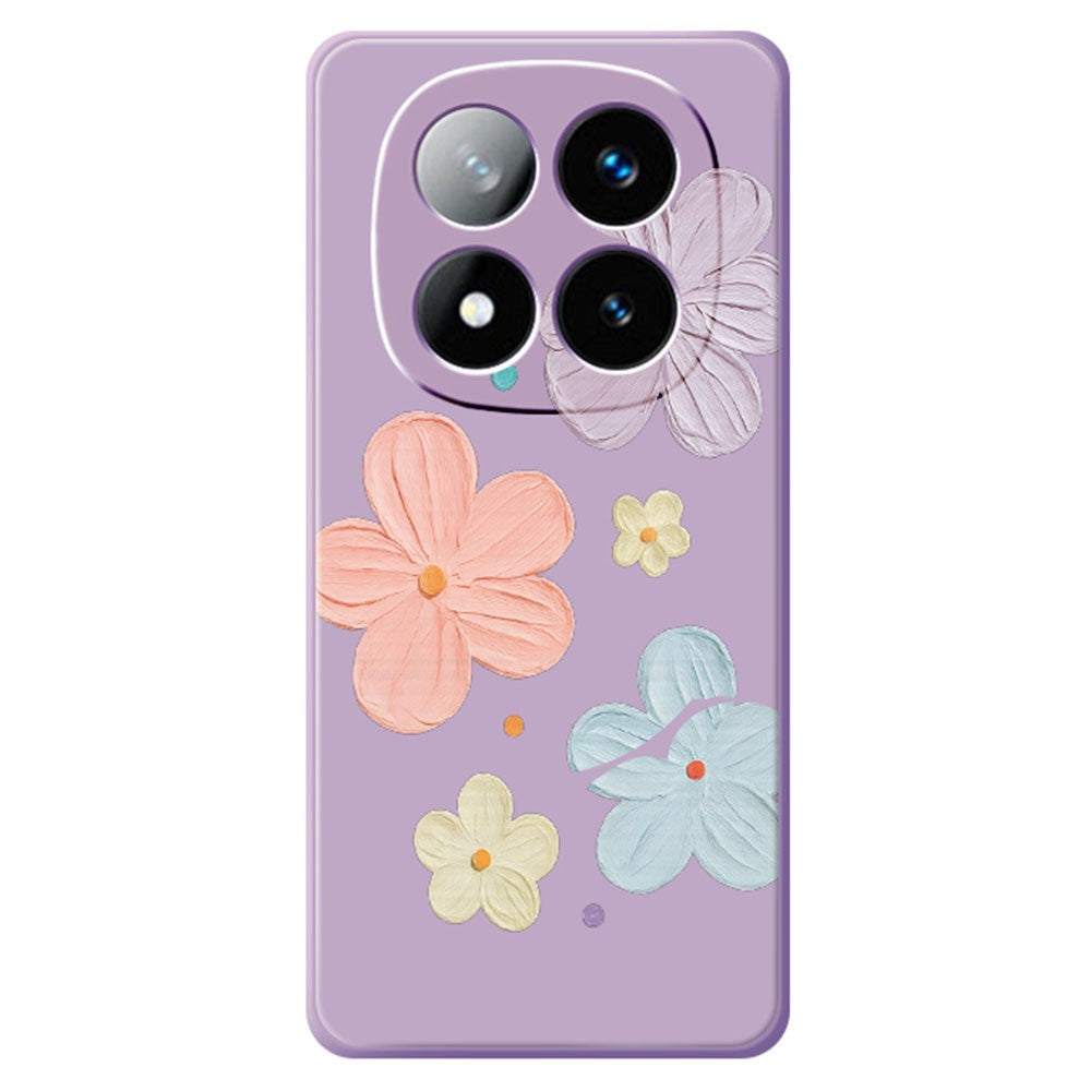 For Xiaomi Redmi Note 15 Pro+ 5G (Global)  /  Poco M8 Pro 5G Case Four Color Flowers Pattern Printing Straight Edge TPU Phone Back Cover