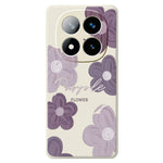 For Xiaomi Redmi Note 15 Pro+ 5G (Global)  /  Poco M8 Pro 5G Case Purple Flower Pattern Printing Straight Edge TPU Phone Back Cover