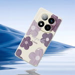 For Xiaomi Redmi Note 15 Pro+ 5G (Global)  /  Poco M8 Pro 5G Case Purple Flower Pattern Printing Straight Edge TPU Phone Back Cover