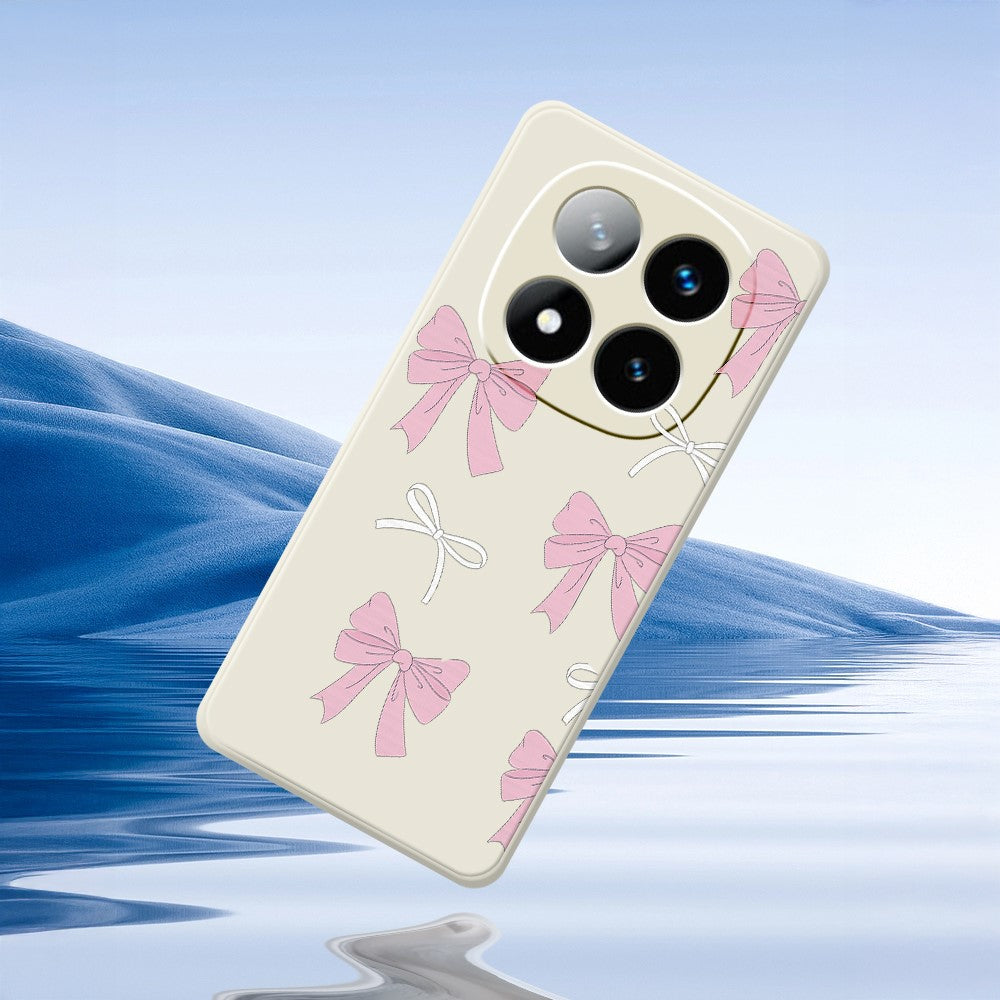 For Xiaomi Redmi Note 15 Pro+ 5G (Global)  /  Poco M8 Pro 5G Case Pink Bows Pattern Printing Straight Edge TPU Phone Back Cover