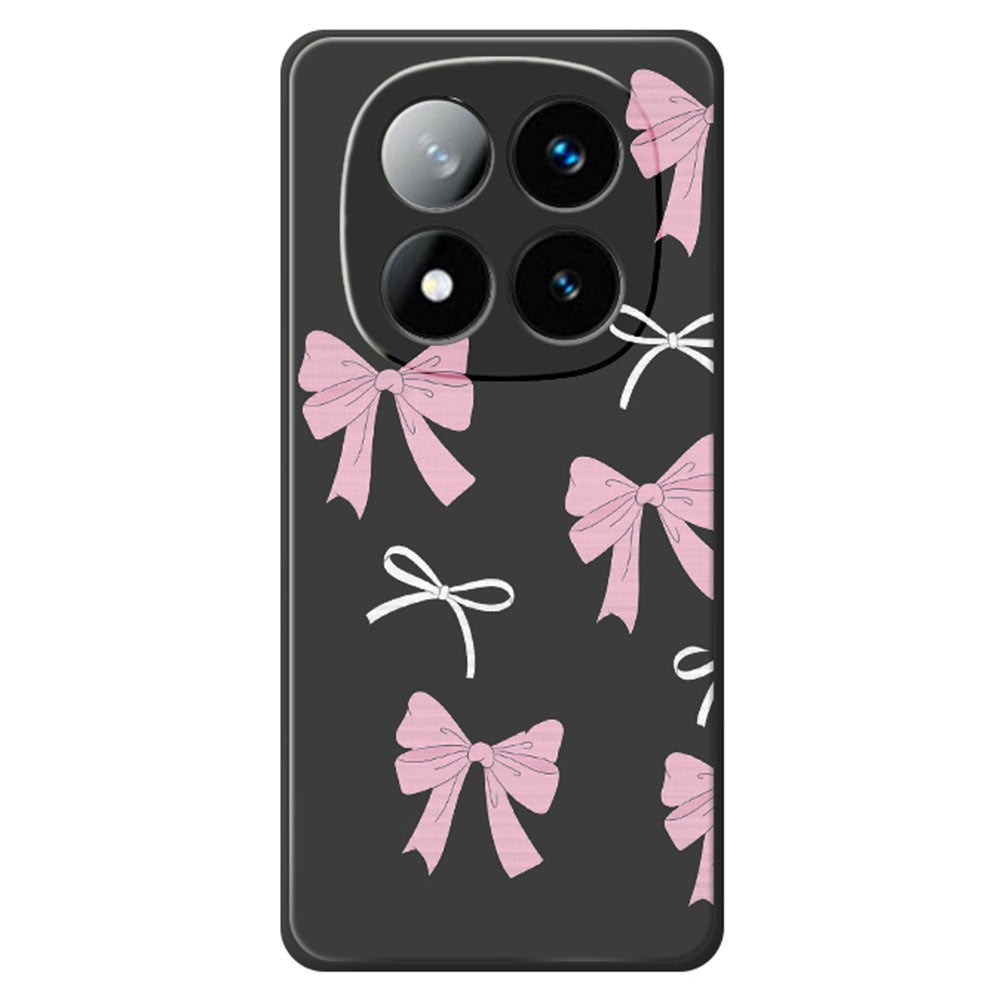 For Xiaomi Redmi Note 15 Pro+ 5G (Global)  /  Poco M8 Pro 5G Case Pink Bows Pattern Printing Straight Edge TPU Phone Back Cover