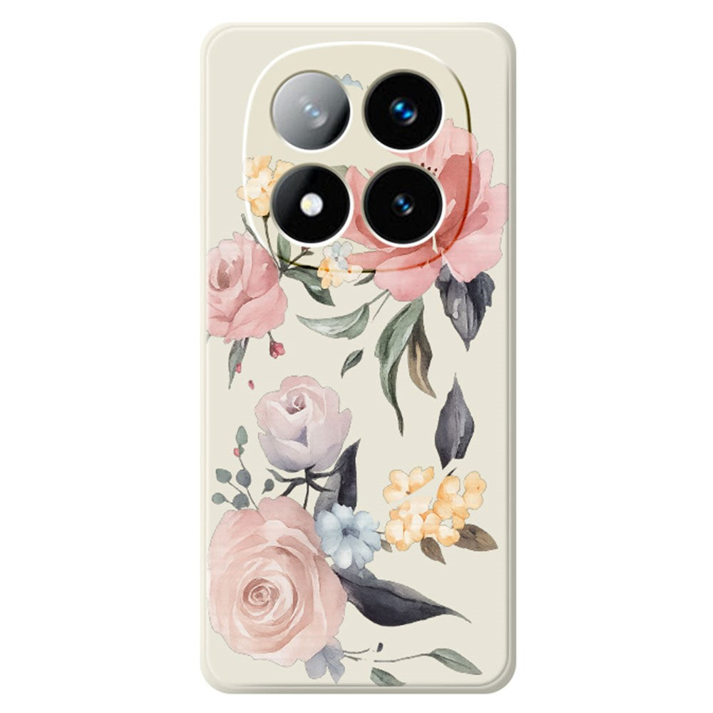 For Xiaomi Redmi Note 15 Pro+ 5G (Global)  /  Poco M8 Pro 5G Case Big Flowers Pattern Printing Straight Edge TPU Phone Back Cover