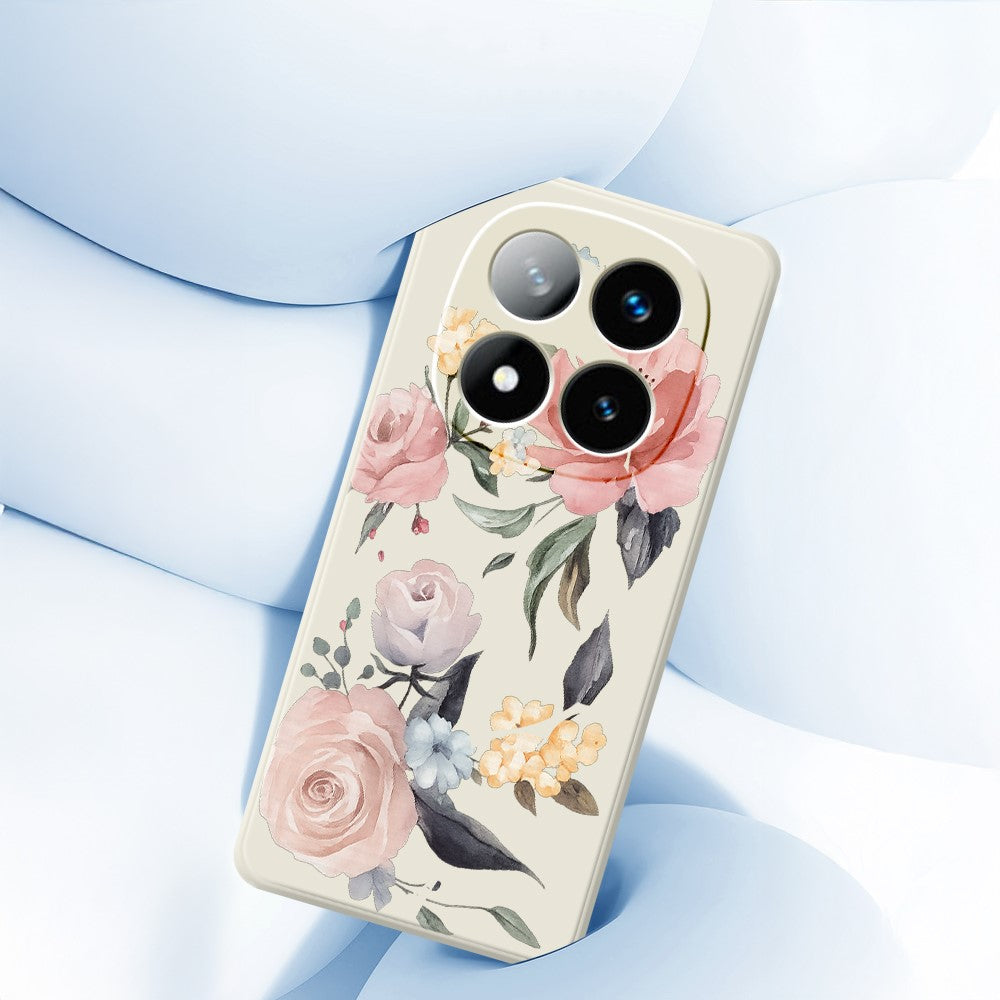 For Xiaomi Redmi Note 15 Pro+ 5G (Global)  /  Poco M8 Pro 5G Case Big Flowers Pattern Printing Straight Edge TPU Phone Back Cover