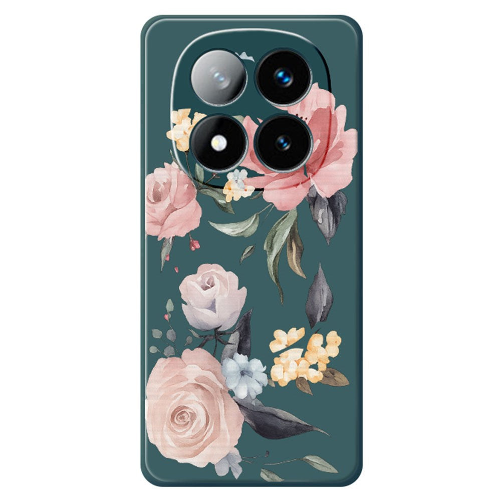 For Xiaomi Redmi Note 15 Pro+ 5G (Global)  /  Poco M8 Pro 5G Case Big Flowers Pattern Printing Straight Edge TPU Phone Back Cover