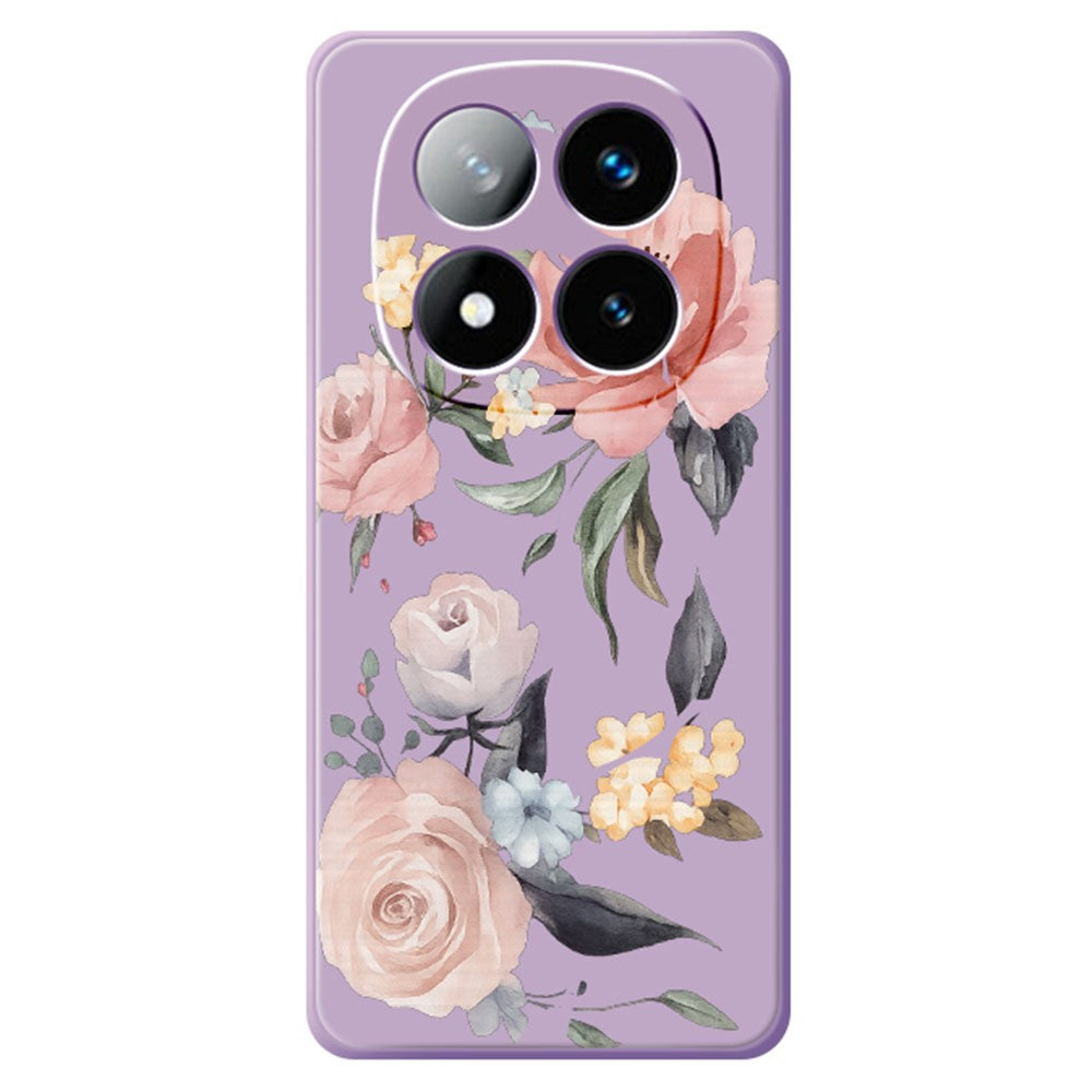 For Xiaomi Redmi Note 15 Pro+ 5G (Global)  /  Poco M8 Pro 5G Case Big Flowers Pattern Printing Straight Edge TPU Phone Back Cover