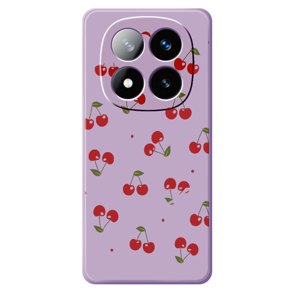 For Xiaomi Redmi Note 15 Pro+ 5G (Global)  /  Poco M8 Pro 5G Case Cherry Pattern Printing Straight Edge TPU Phone Back Cover