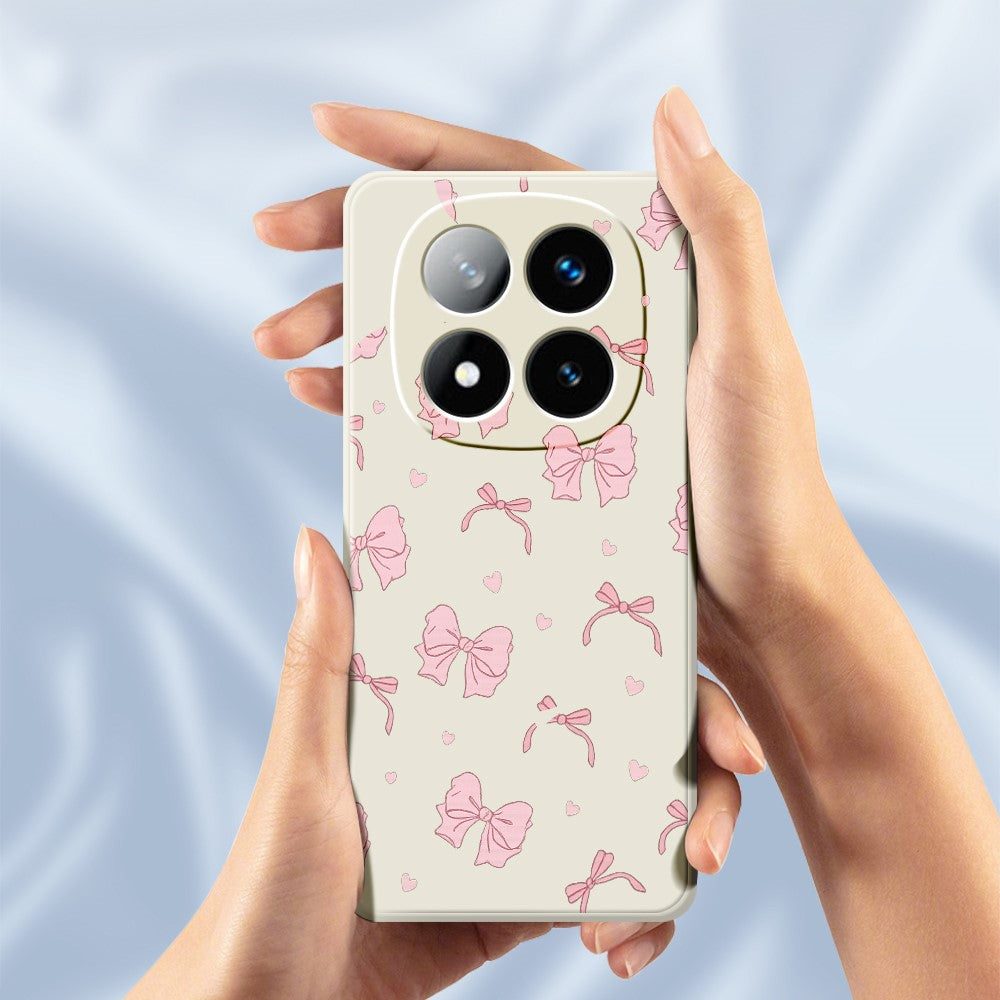 For Xiaomi Redmi Note 15 Pro+ 5G (Global)  /  Poco M8 Pro 5G Case Pink Bow Love Pattern Printing Straight Edge TPU Phone Back Cover