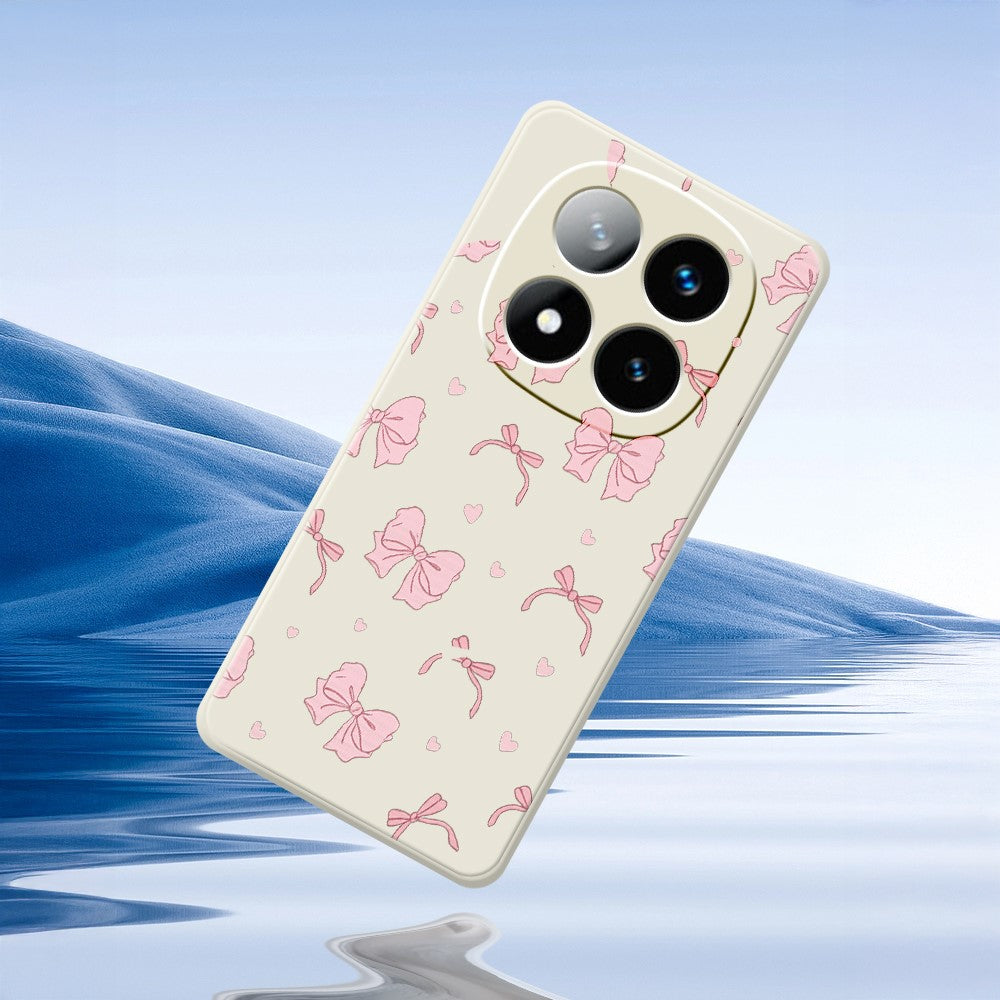 For Xiaomi Redmi Note 15 Pro+ 5G (Global)  /  Poco M8 Pro 5G Case Pink Bow Love Pattern Printing Straight Edge TPU Phone Back Cover