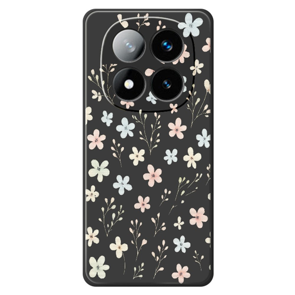 For Xiaomi Redmi Note 15 Pro+ 5G (Global)  /  Poco M8 Pro 5G Case Small Flower Branches Pattern Printing Straight Edge TPU Phone Back Cover