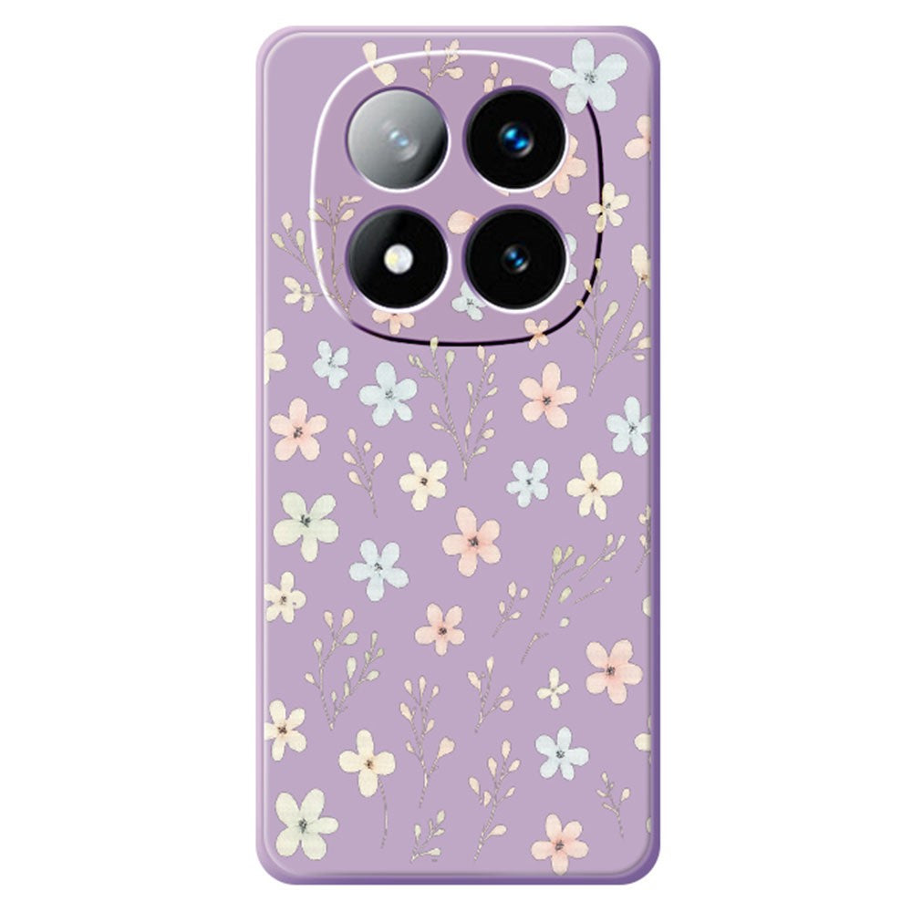 For Xiaomi Redmi Note 15 Pro+ 5G (Global)  /  Poco M8 Pro 5G Case Small Flower Branches Pattern Printing Straight Edge TPU Phone Back Cover