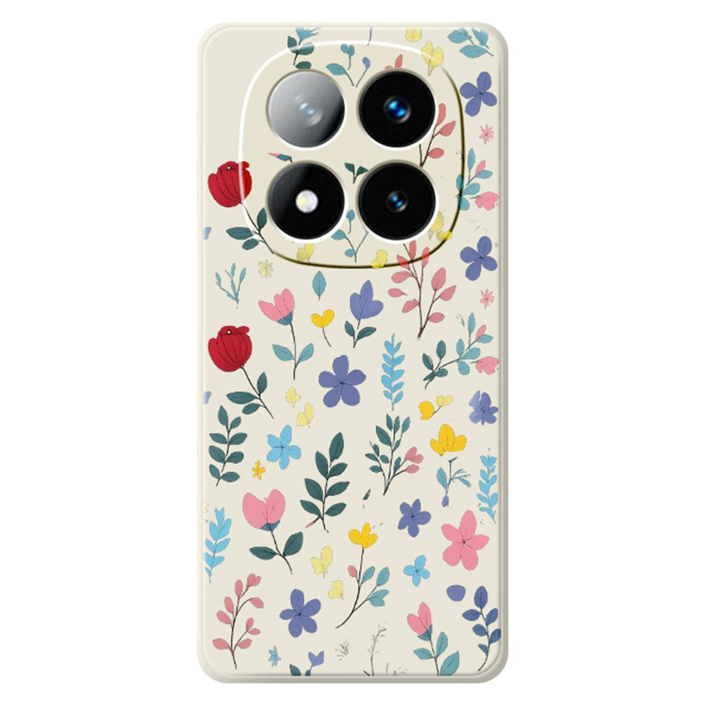 For Xiaomi Redmi Note 15 Pro 4G (Global) Case Colorful Flower Branches Pattern Printing Straight Edge TPU Phone Back Cover