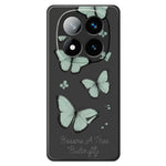 For Xiaomi Redmi Note 15 Pro 4G (Global) Case Green Butterfly Pattern Printing Straight Edge TPU Phone Back Cover
