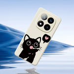 For Xiaomi Redmi Note 15 Pro 4G (Global) Case Love Black Cat Pattern Printing Straight Edge TPU Phone Back Cover