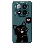 For Xiaomi Redmi Note 15 Pro 4G (Global) Case Love Black Cat Pattern Printing Straight Edge TPU Phone Back Cover