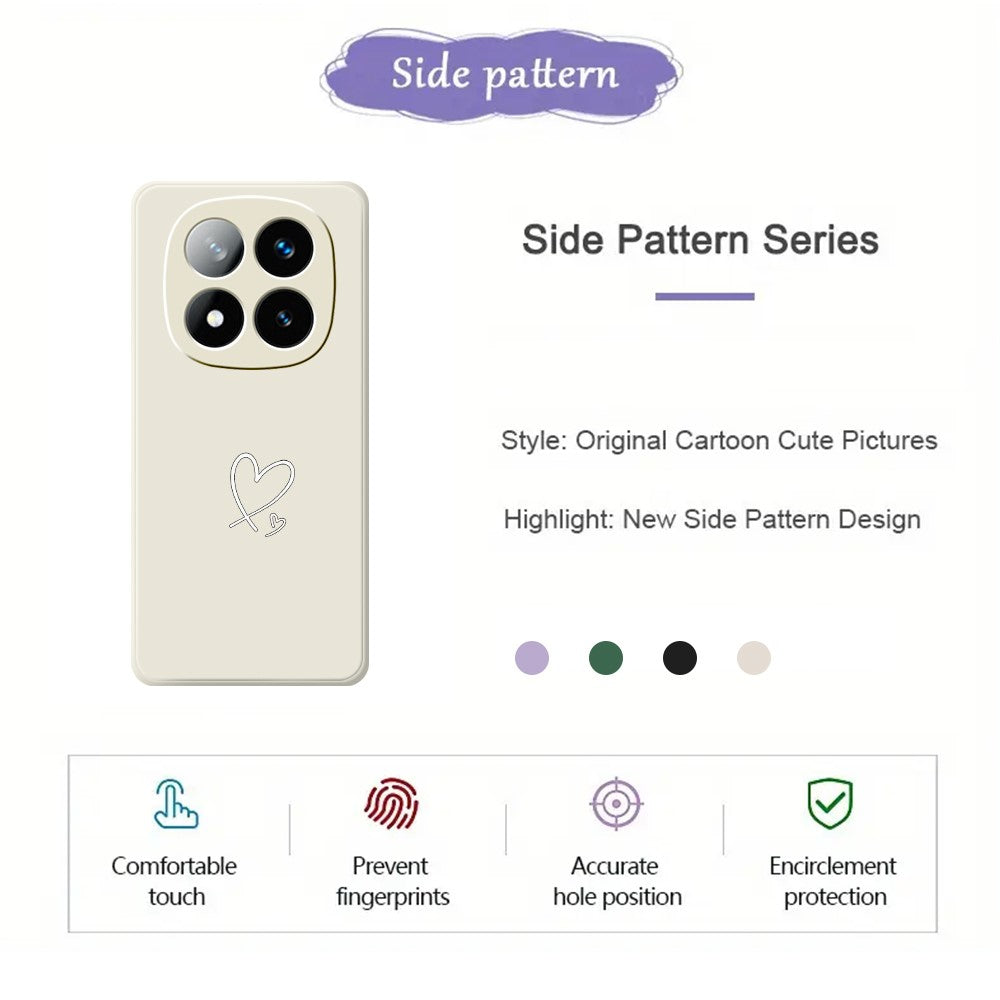 For Xiaomi Redmi Note 15 Pro 4G (Global) Case White Love Pattern Printing Straight Edge TPU Phone Back Cover