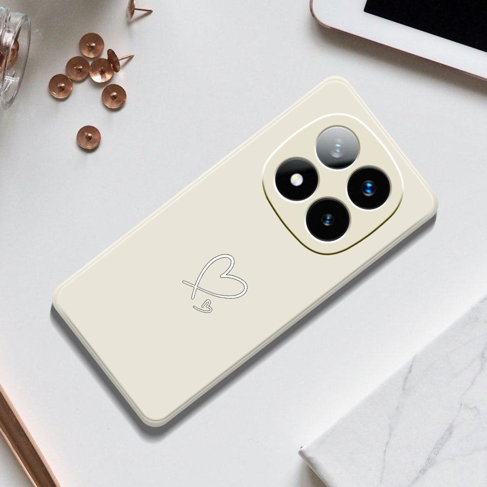 For Xiaomi Redmi Note 15 Pro 4G (Global) Case White Love Pattern Printing Straight Edge TPU Phone Back Cover