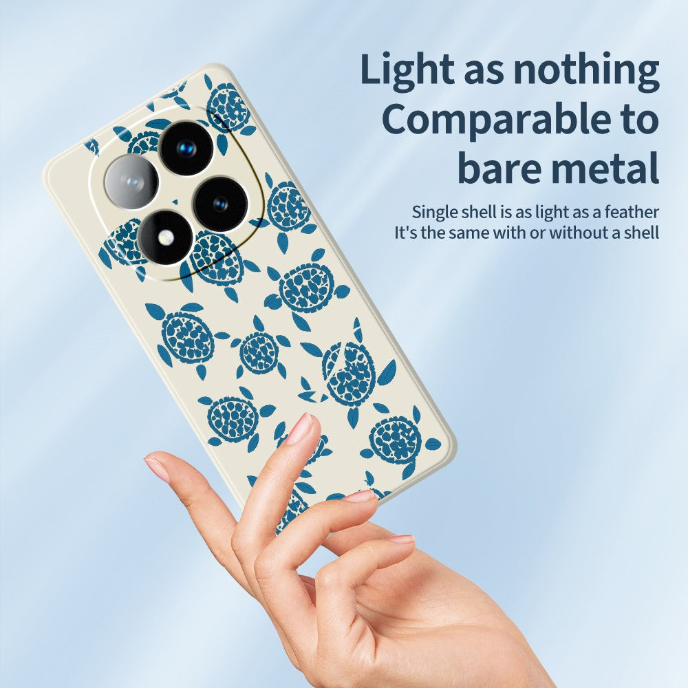 For Xiaomi Redmi Note 15 Pro 4G (Global) Case Blue Turtle Pattern Printing Straight Edge TPU Phone Back Cover