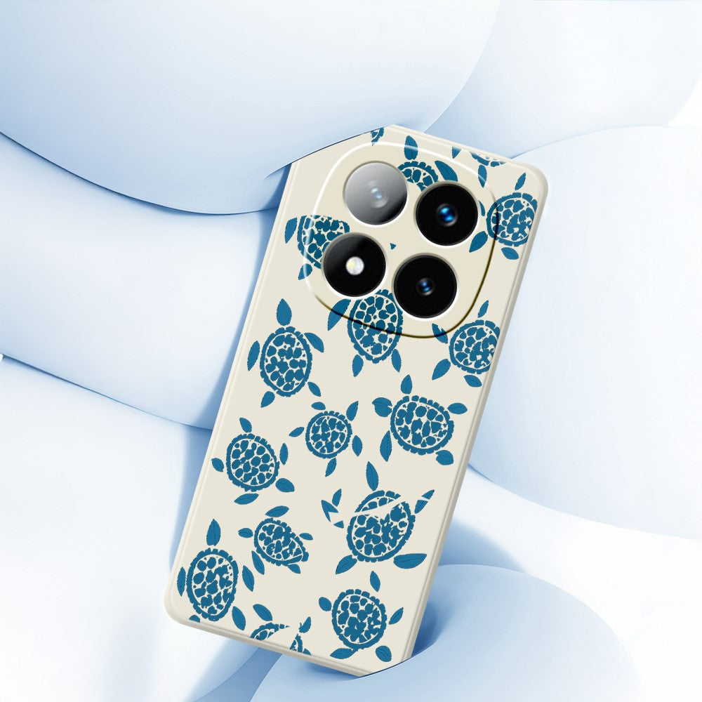 For Xiaomi Redmi Note 15 Pro 4G (Global) Case Blue Turtle Pattern Printing Straight Edge TPU Phone Back Cover