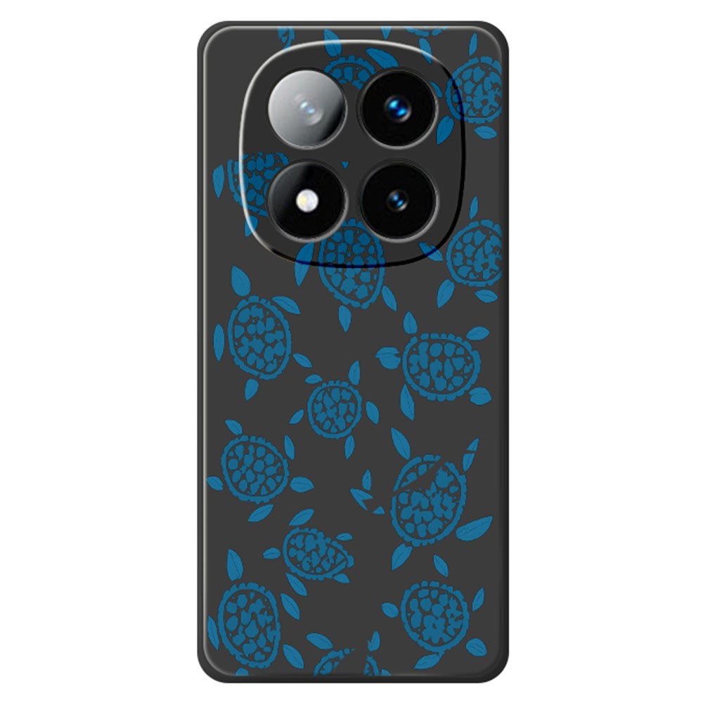 For Xiaomi Redmi Note 15 Pro 4G (Global) Case Blue Turtle Pattern Printing Straight Edge TPU Phone Back Cover