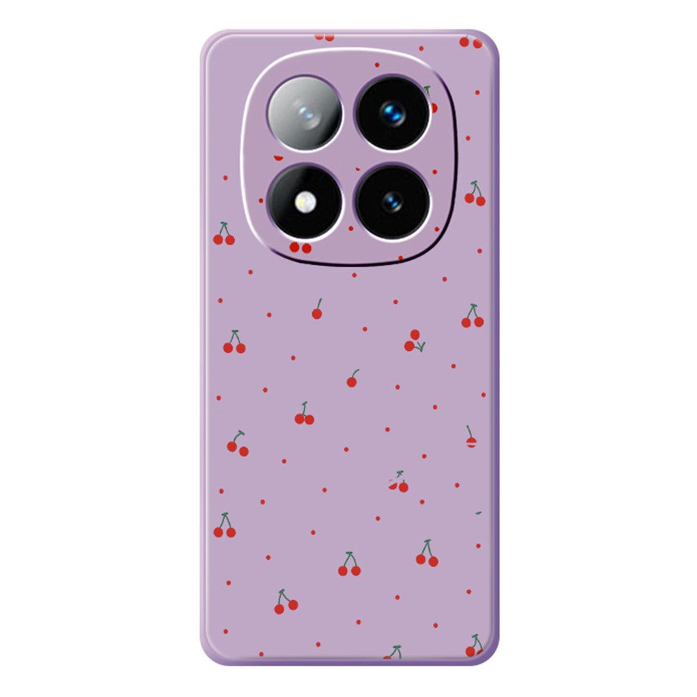 For Xiaomi Redmi Note 15 Pro 4G (Global) Case Red Cherry Pattern Printing Straight Edge TPU Phone Back Cover