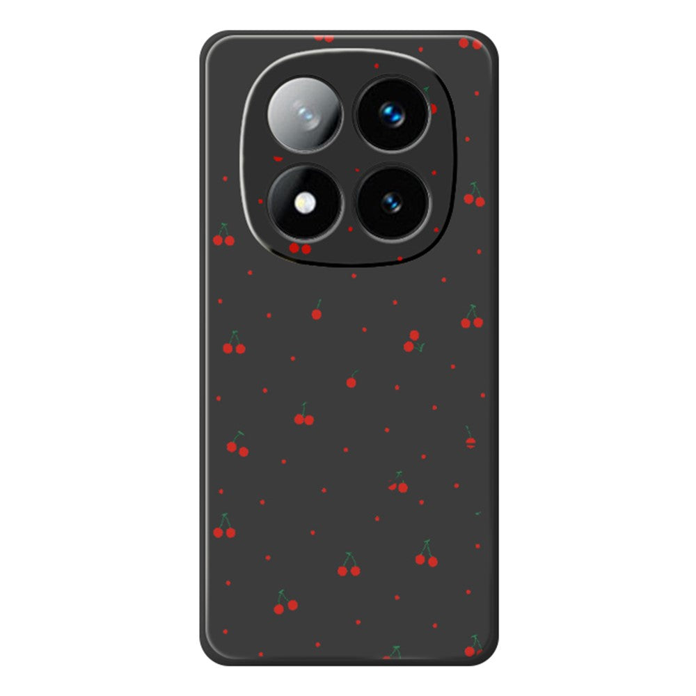 For Xiaomi Redmi Note 15 Pro 4G (Global) Case Red Cherry Pattern Printing Straight Edge TPU Phone Back Cover