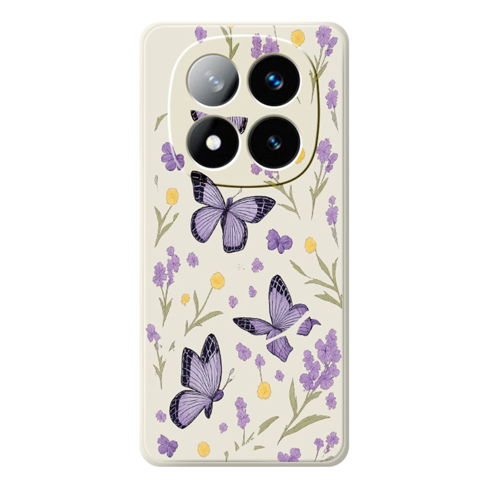 For Xiaomi Redmi Note 15 Pro 4G (Global) Case Purple Butterflies Pattern Printing Straight Edge TPU Phone Back Cover