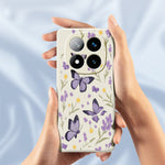 For Xiaomi Redmi Note 15 Pro 4G (Global) Case Purple Butterflies Pattern Printing Straight Edge TPU Phone Back Cover