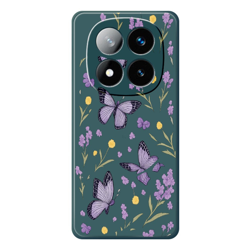 For Xiaomi Redmi Note 15 Pro 4G (Global) Case Purple Butterflies Pattern Printing Straight Edge TPU Phone Back Cover