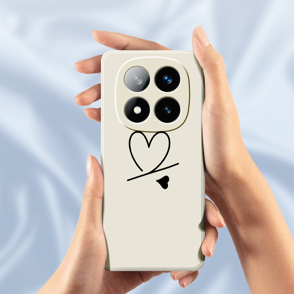 For Xiaomi Redmi Note 15 Pro 4G (Global) Case Black Love Pattern Printing Straight Edge TPU Phone Back Cover