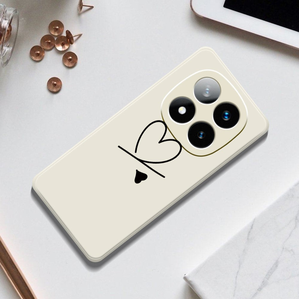 For Xiaomi Redmi Note 15 Pro 4G (Global) Case Black Love Pattern Printing Straight Edge TPU Phone Back Cover