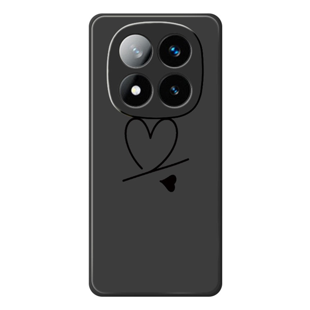 For Xiaomi Redmi Note 15 Pro 4G (Global) Case Black Love Pattern Printing Straight Edge TPU Phone Back Cover
