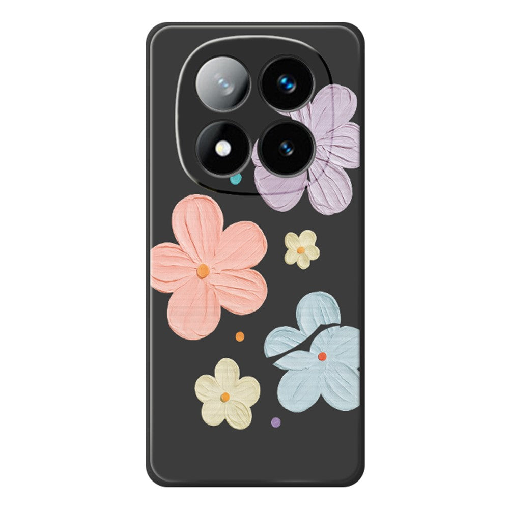 For Xiaomi Redmi Note 15 Pro 4G (Global) Case Four Color Flowers Pattern Printing Straight Edge TPU Phone Back Cover