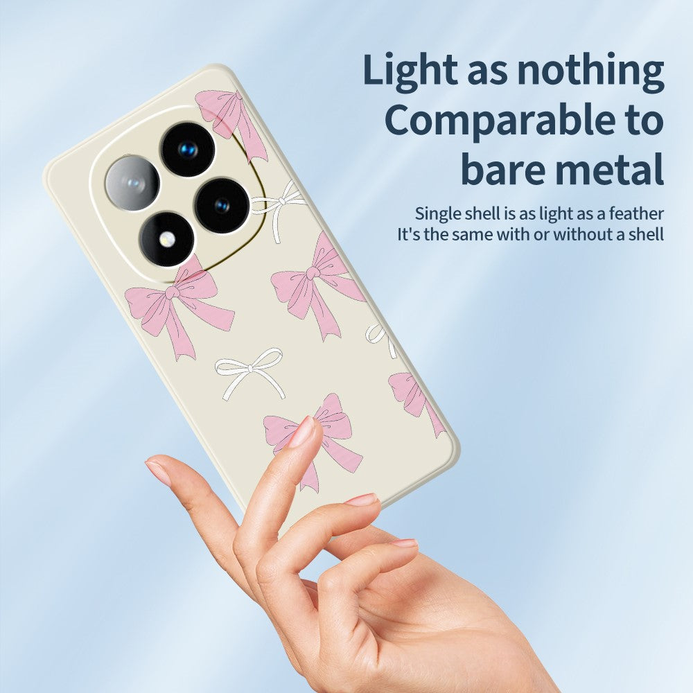 For Xiaomi Redmi Note 15 Pro 4G (Global) Case Pink Bows Pattern Printing Straight Edge TPU Phone Back Cover