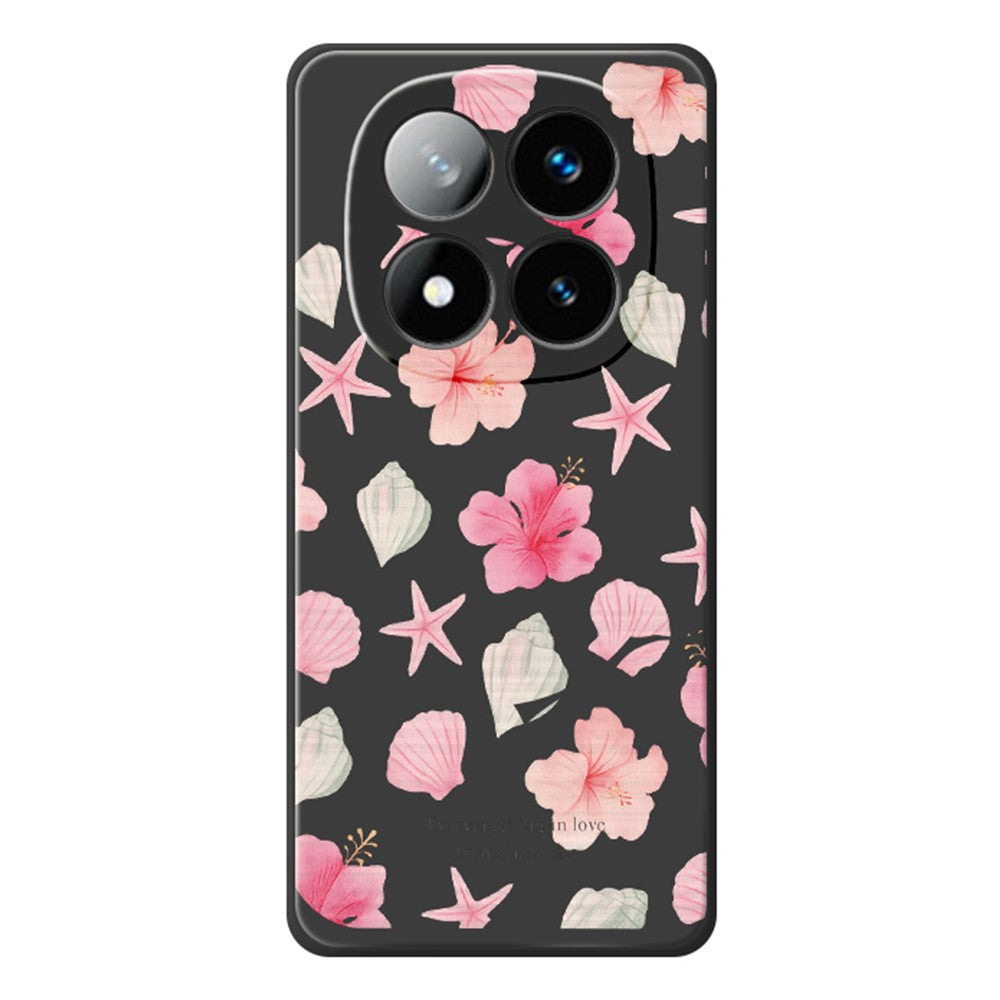 For Xiaomi Redmi Note 15 Pro 4G (Global) Case Shell Peach Blossom Pattern Printing Straight Edge TPU Phone Back Cover