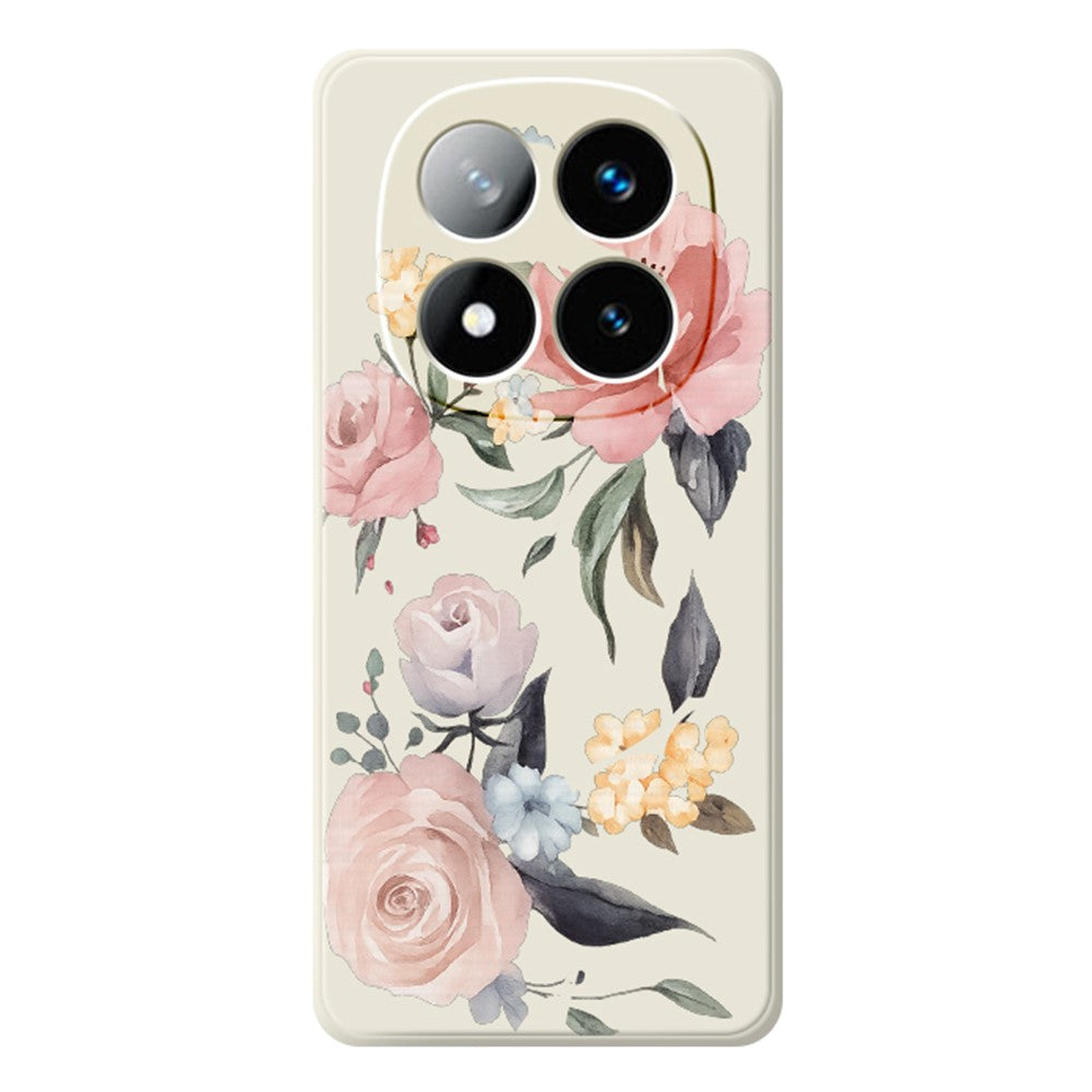 For Xiaomi Redmi Note 15 Pro 4G (Global) Case Big Flowers Pattern Printing Straight Edge TPU Phone Back Cover