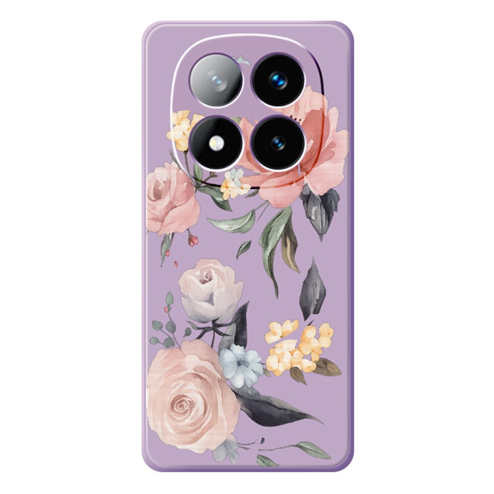 For Xiaomi Redmi Note 15 Pro 4G (Global) Case Big Flowers Pattern Printing Straight Edge TPU Phone Back Cover