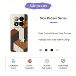 For Xiaomi Redmi Note 15 Pro 4G (Global) Case Geometric Wood Grain Pattern Printing Straight Edge TPU Phone Back Cover