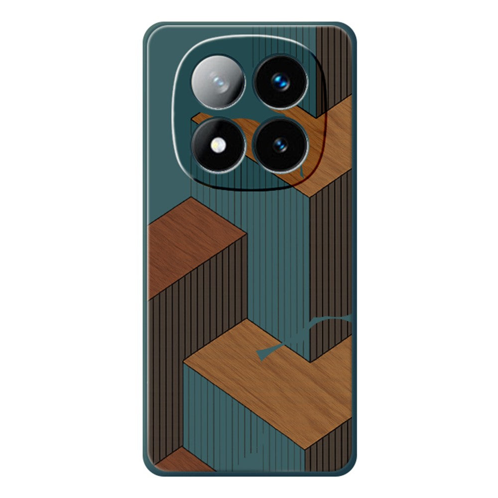 For Xiaomi Redmi Note 15 Pro 4G (Global) Case Geometric Wood Grain Pattern Printing Straight Edge TPU Phone Back Cover