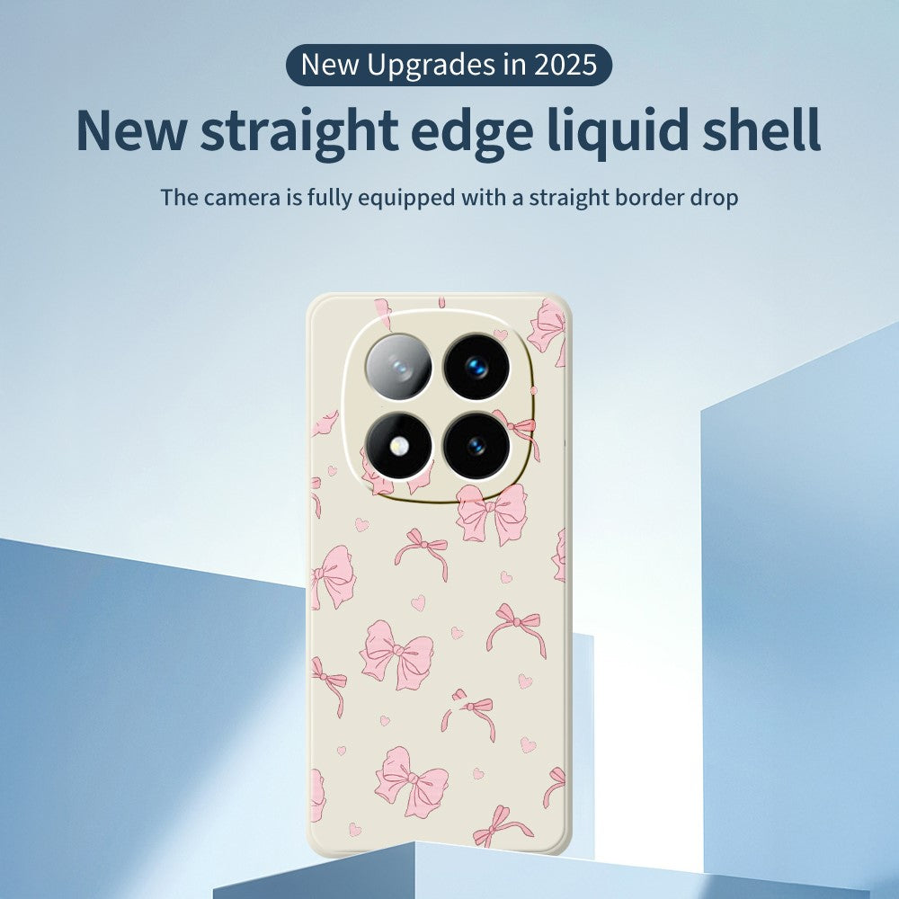 For Xiaomi Redmi Note 15 Pro 4G (Global) Case Pink Bow Love Pattern Printing Straight Edge TPU Phone Back Cover
