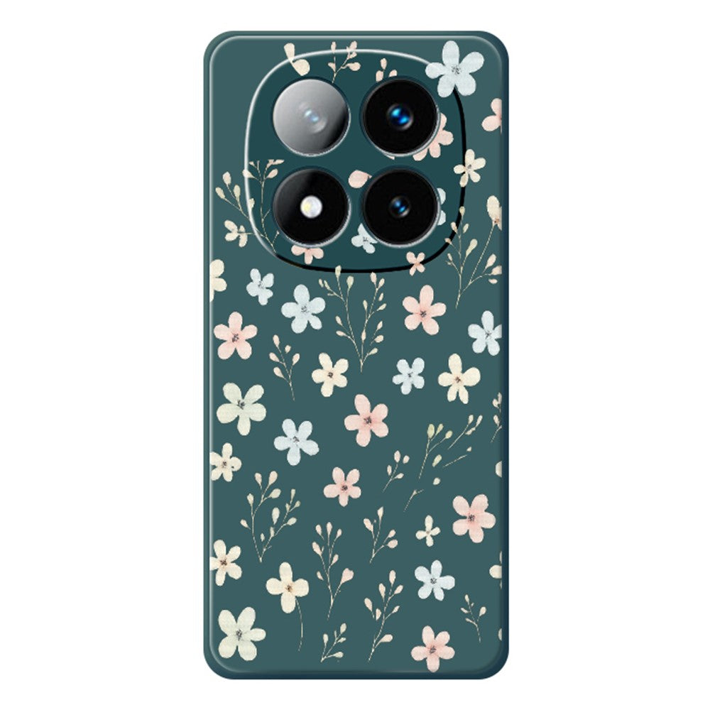 For Xiaomi Redmi Note 15 Pro 4G (Global) Case Small Flower Branches Pattern Printing Straight Edge TPU Phone Back Cover