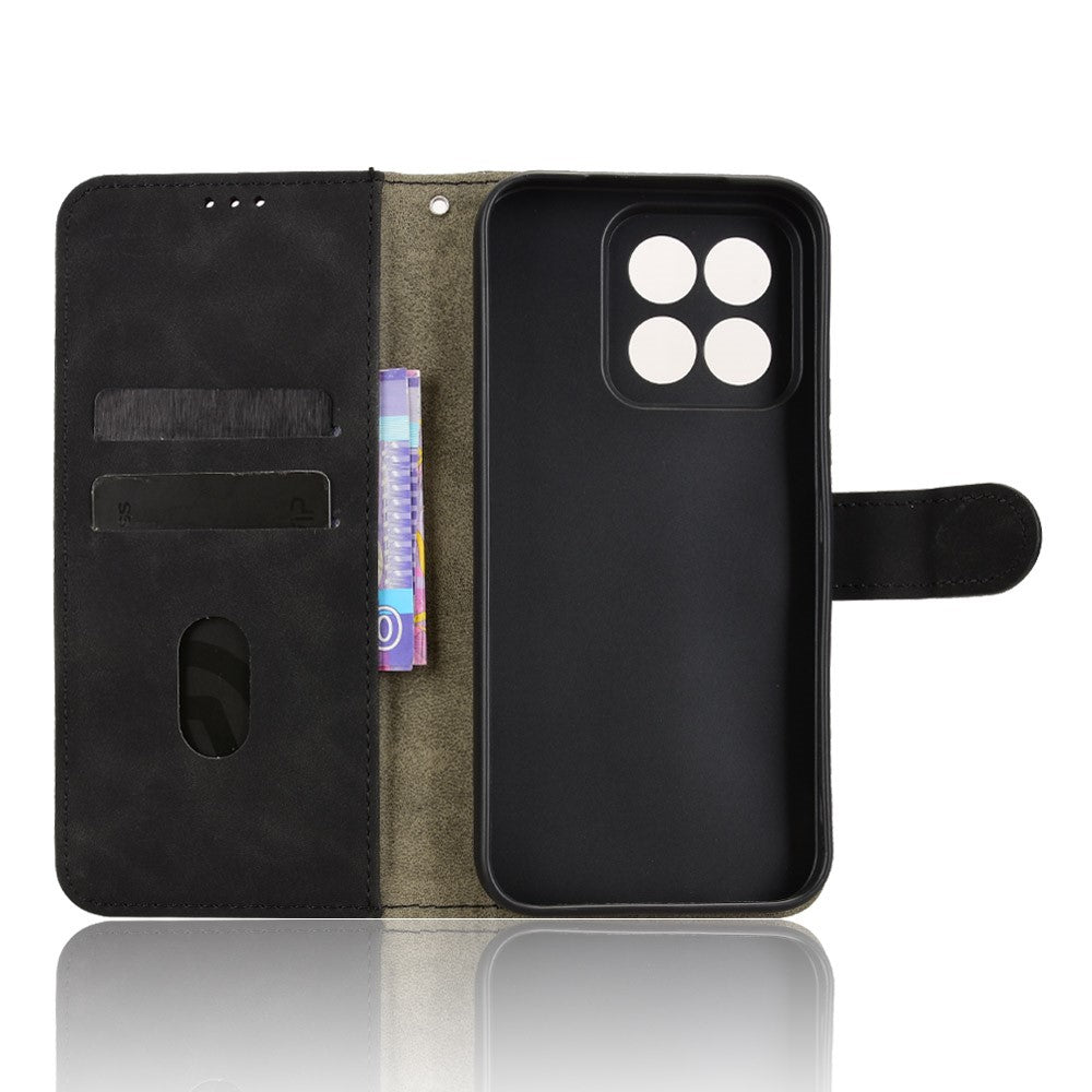 Läderfodral för Xiaomi 17 Max, skin-feel, droppskyddande plånboksfodral, fällbart mobilfodral
