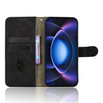 Läderfodral för Xiaomi 17 Max, skin-feel, droppskyddande plånboksfodral, fällbart mobilfodral