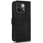 Läderfodral för Xiaomi 17 Max, skin-feel, droppskyddande plånboksfodral, fällbart mobilfodral