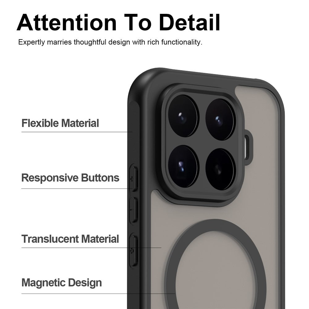 Magnetiskt skal för Xiaomi 17T, fallskyddande, matt PC + TPU-mobilskal