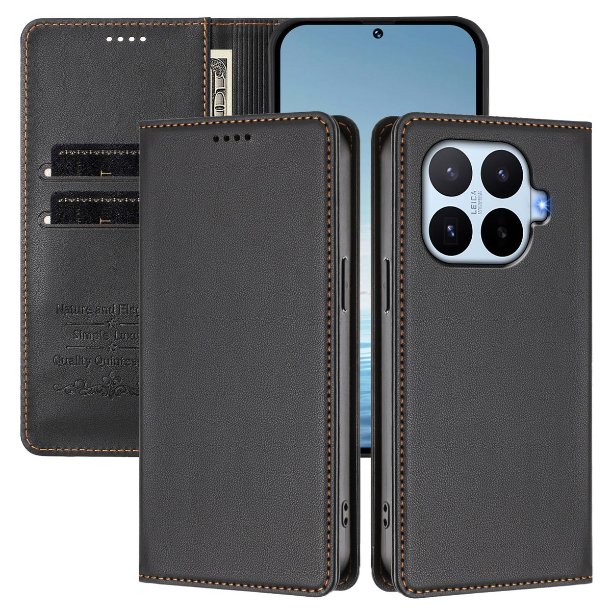 For Xiaomi 17T Pro Leather Wallet Case Magnetic Closure RFID Blocking Phone Cover
